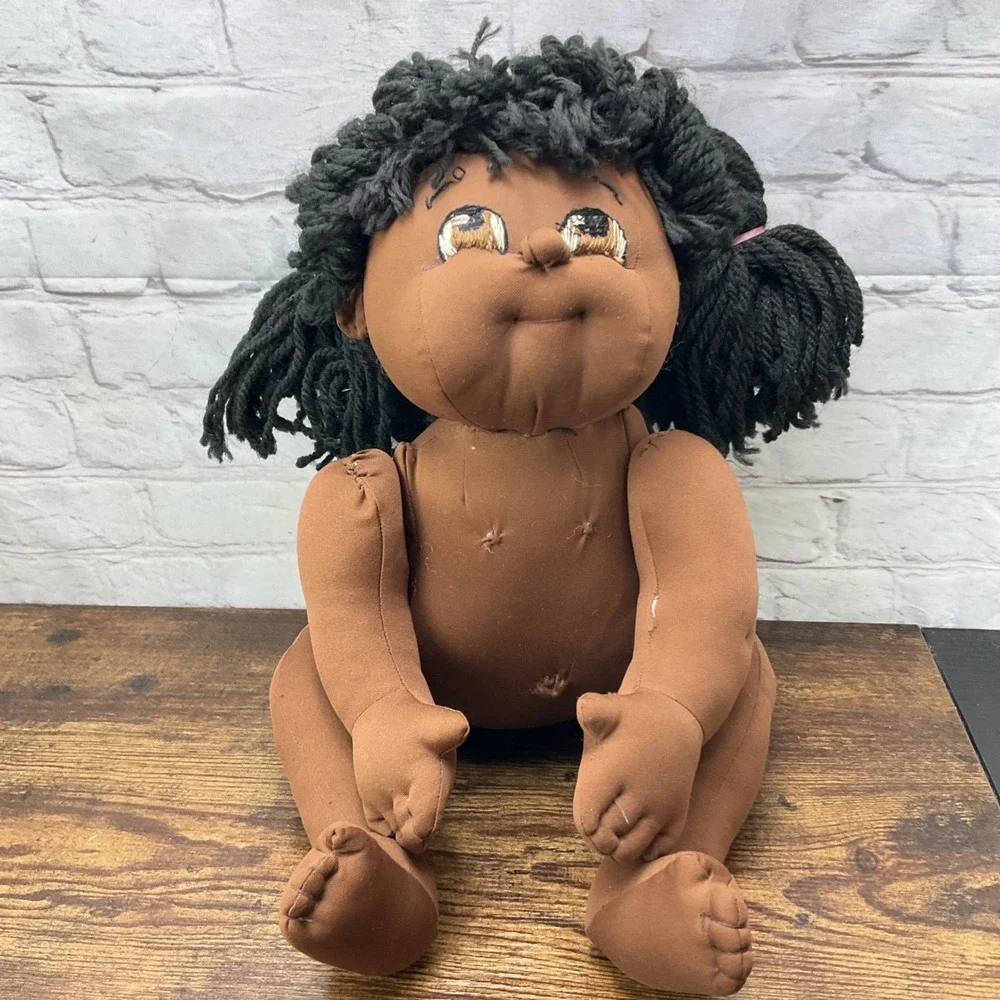 Soft Sculpture Vintage Black Homemade Cabbage Patch Doll